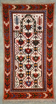 Daghestan Prayer Rug - The mihrab may be decorated to resemble a garden - a vision of paradise.